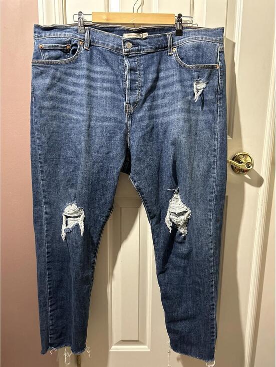Levi's Denim - Levis Wedgie Skinny Jeans Women Size 22 Blue Raw Hem High Rise Distressed